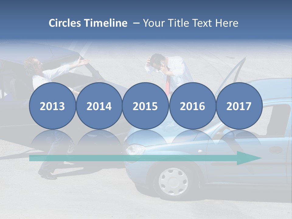 Traffic Accident - One Driver On The Mobile Phone, Second Expressing Anger PowerPoint Template