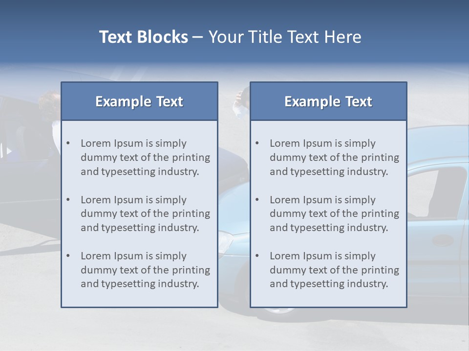 Traffic Accident - One Driver On The Mobile Phone, Second Expressing Anger PowerPoint Template