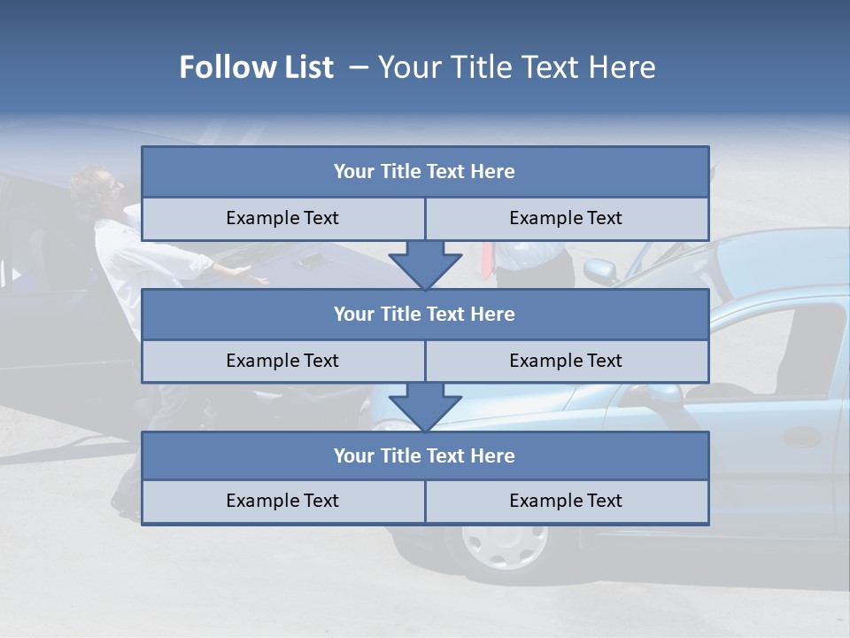 Traffic Accident - One Driver On The Mobile Phone, Second Expressing Anger PowerPoint Template
