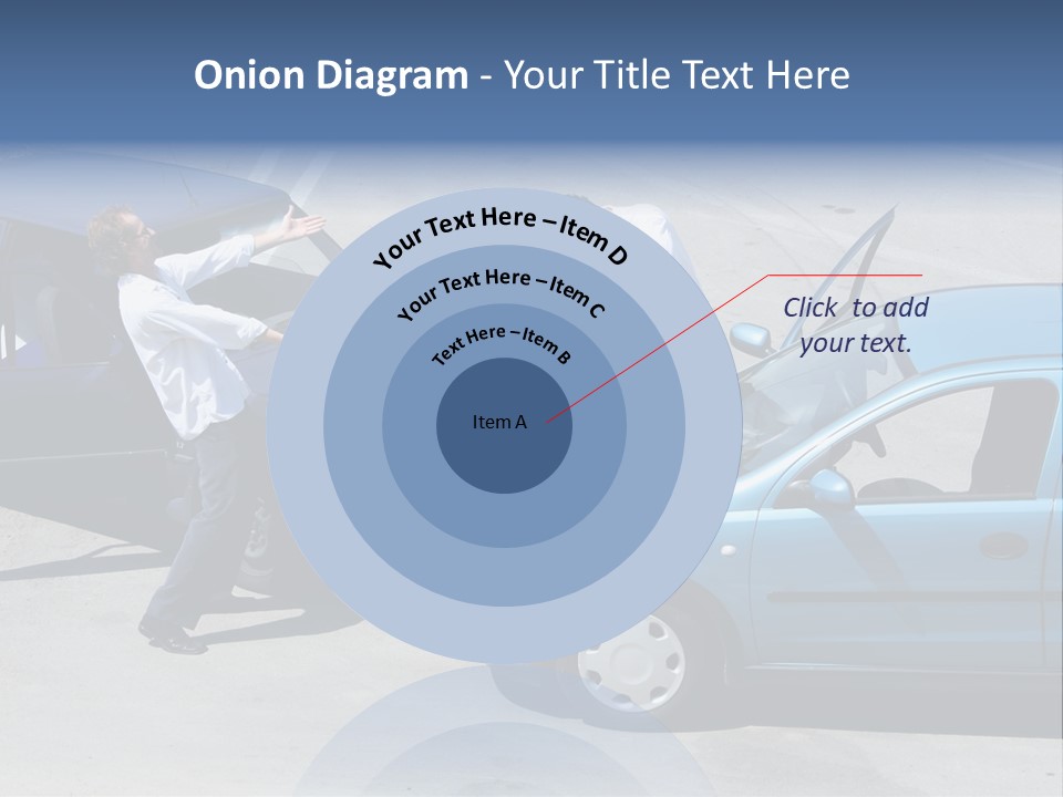 Traffic Accident - One Driver On The Mobile Phone, Second Expressing Anger PowerPoint Template