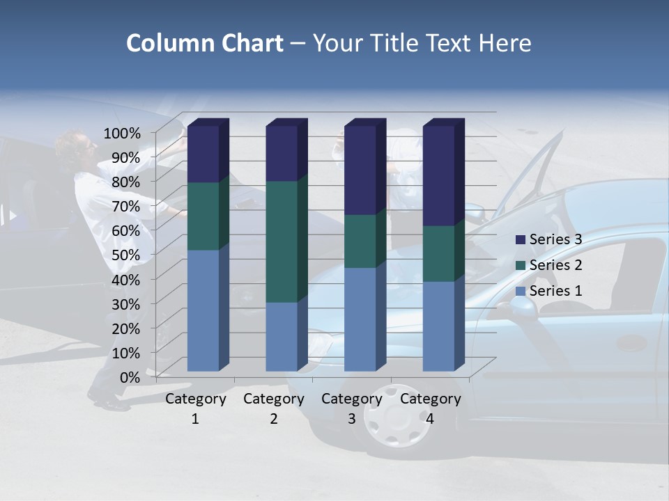Traffic Accident - One Driver On The Mobile Phone, Second Expressing Anger PowerPoint Template