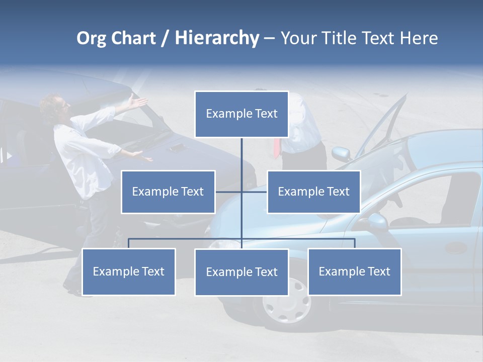 Traffic Accident - One Driver On The Mobile Phone, Second Expressing Anger PowerPoint Template