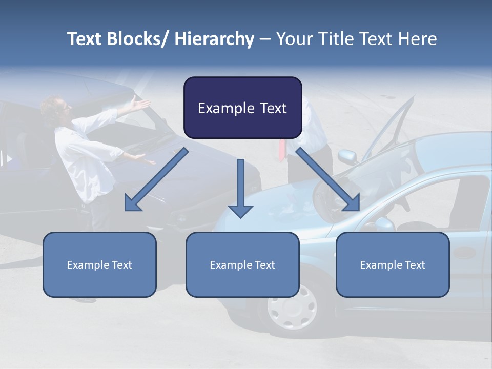 Traffic Accident - One Driver On The Mobile Phone, Second Expressing Anger PowerPoint Template