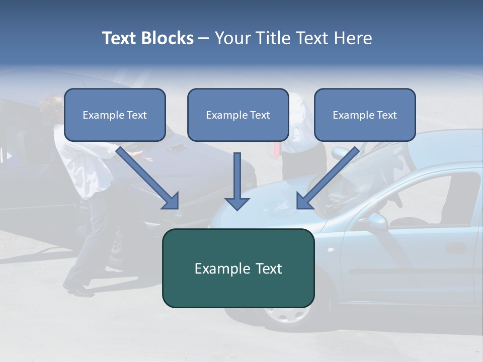 Traffic Accident - One Driver On The Mobile Phone, Second Expressing Anger PowerPoint Template