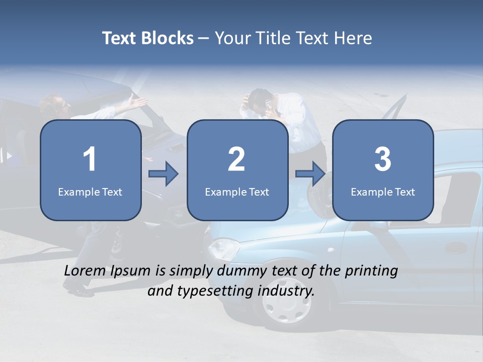 Traffic Accident - One Driver On The Mobile Phone, Second Expressing Anger PowerPoint Template
