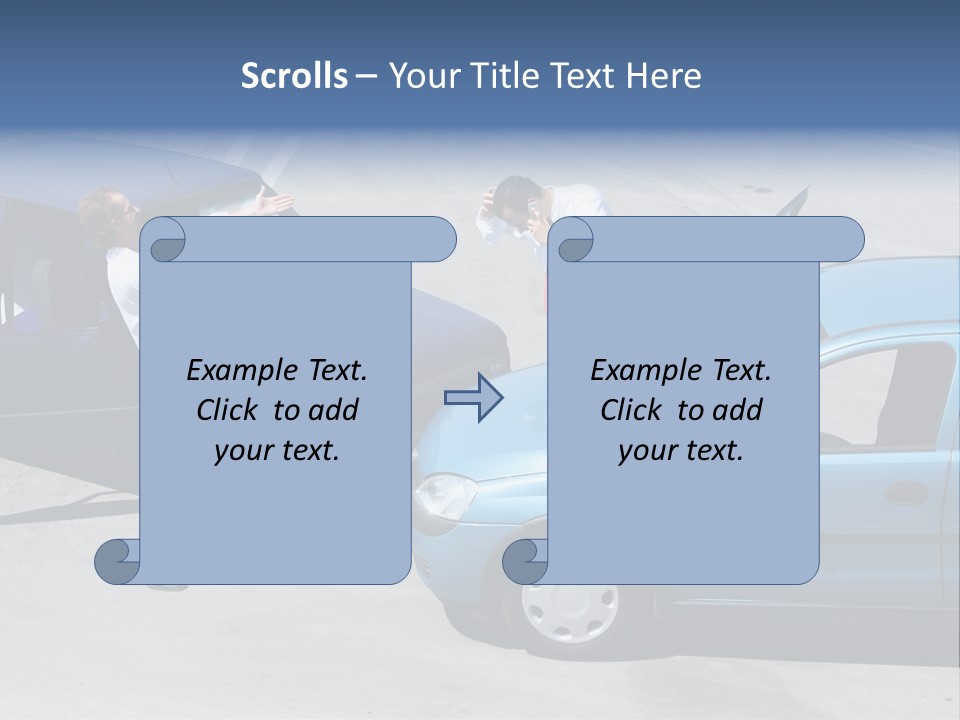 Traffic Accident - One Driver On The Mobile Phone, Second Expressing Anger PowerPoint Template