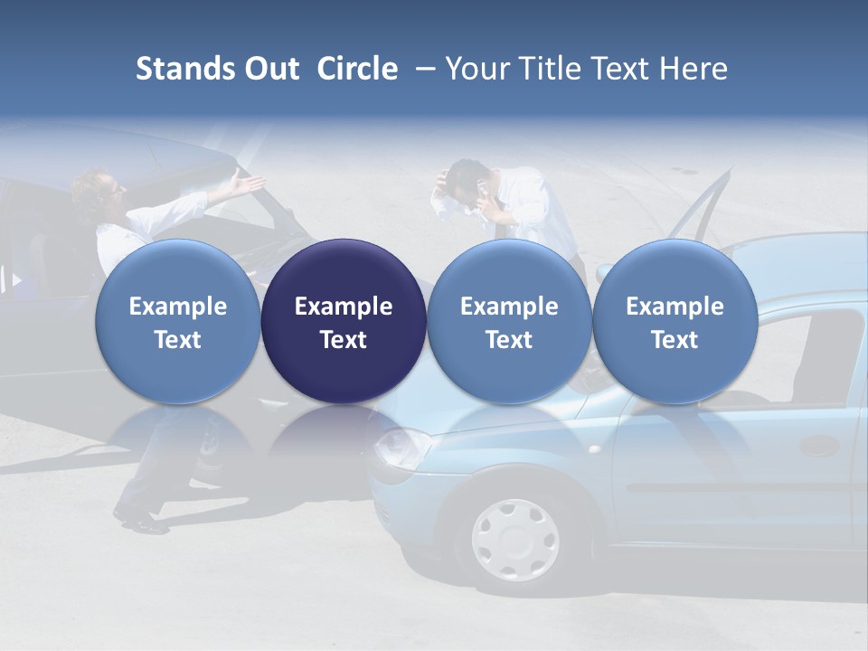 Traffic Accident - One Driver On The Mobile Phone, Second Expressing Anger PowerPoint Template