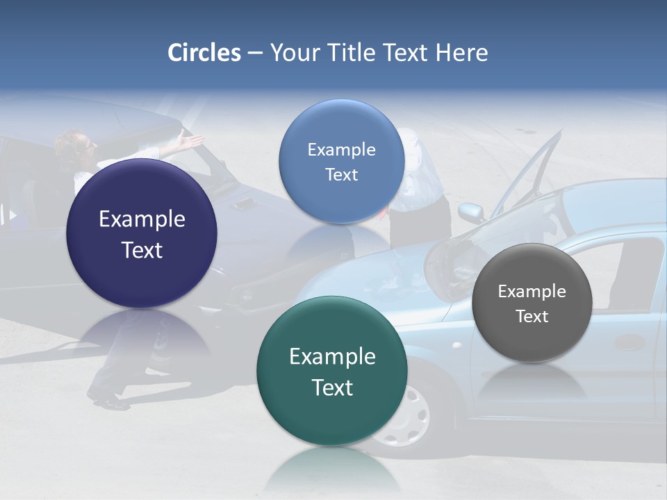 Traffic Accident - One Driver On The Mobile Phone, Second Expressing Anger PowerPoint Template