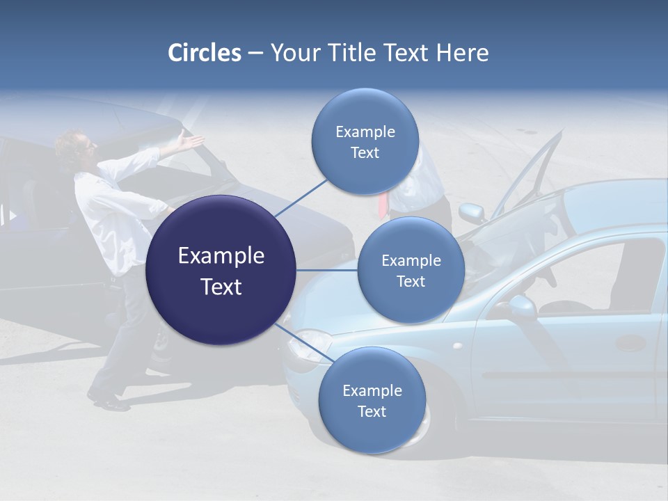 Traffic Accident - One Driver On The Mobile Phone, Second Expressing Anger PowerPoint Template