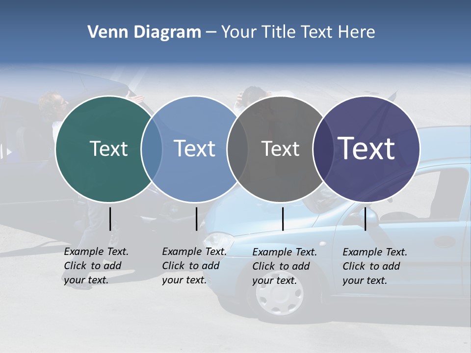 Traffic Accident - One Driver On The Mobile Phone, Second Expressing Anger PowerPoint Template