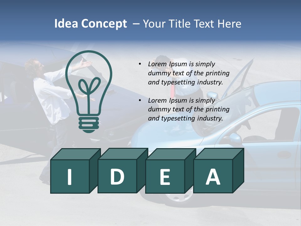 Traffic Accident - One Driver On The Mobile Phone, Second Expressing Anger PowerPoint Template