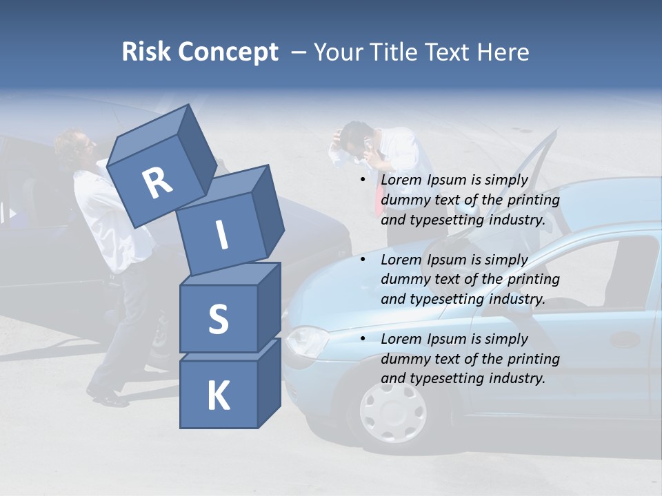 Traffic Accident - One Driver On The Mobile Phone, Second Expressing Anger PowerPoint Template