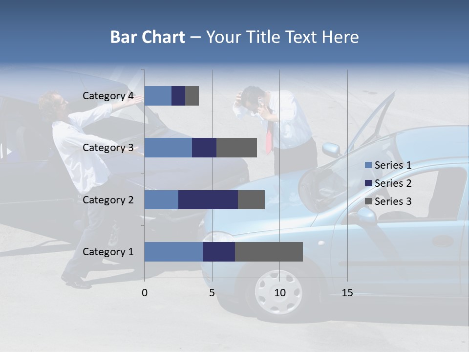 Traffic Accident - One Driver On The Mobile Phone, Second Expressing Anger PowerPoint Template