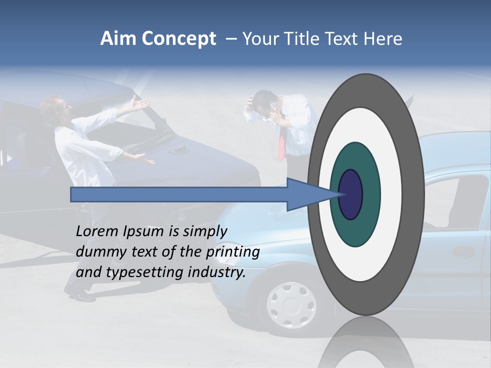 Traffic Accident - One Driver On The Mobile Phone, Second Expressing Anger PowerPoint Template