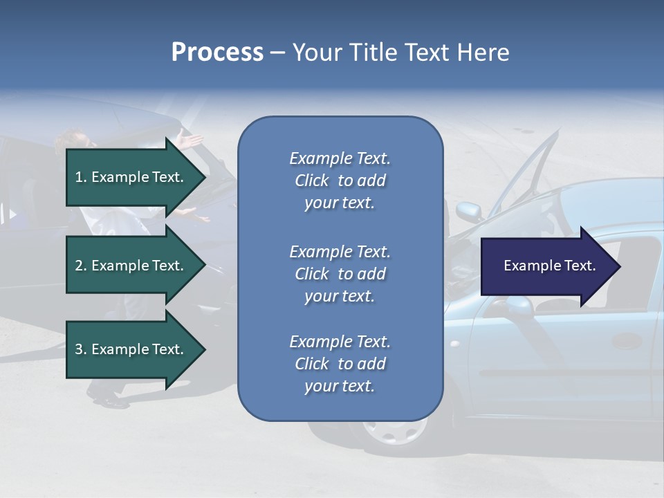Traffic Accident - One Driver On The Mobile Phone, Second Expressing Anger PowerPoint Template