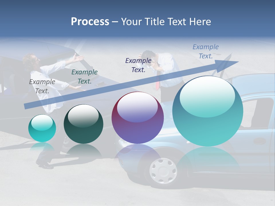 Traffic Accident - One Driver On The Mobile Phone, Second Expressing Anger PowerPoint Template