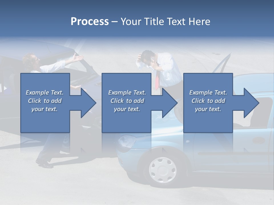 Traffic Accident - One Driver On The Mobile Phone, Second Expressing Anger PowerPoint Template