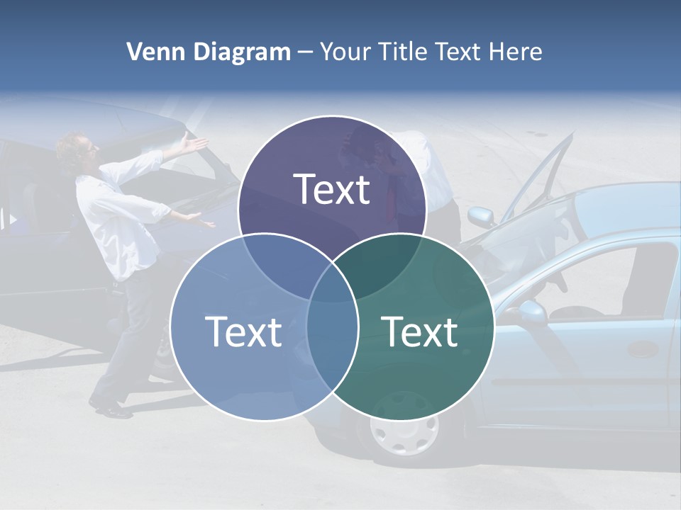 Traffic Accident - One Driver On The Mobile Phone, Second Expressing Anger PowerPoint Template