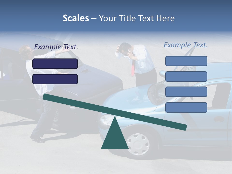 Traffic Accident - One Driver On The Mobile Phone, Second Expressing Anger PowerPoint Template