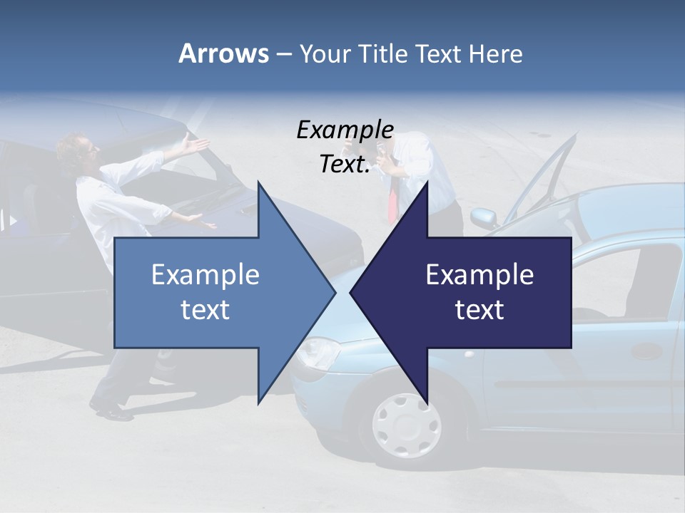 Traffic Accident - One Driver On The Mobile Phone, Second Expressing Anger PowerPoint Template