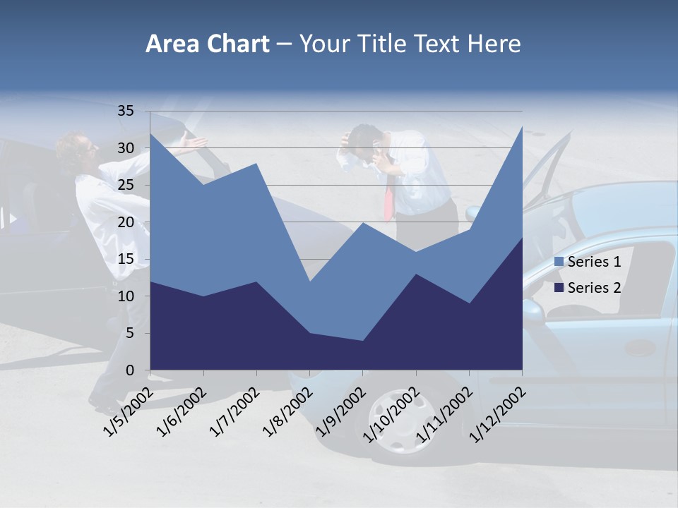 Traffic Accident - One Driver On The Mobile Phone, Second Expressing Anger PowerPoint Template