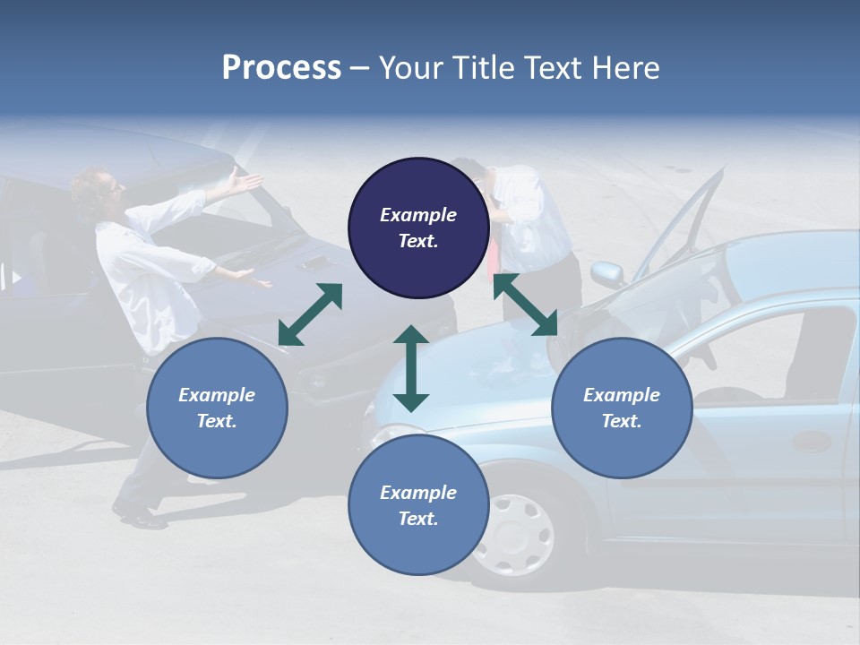 Traffic Accident - One Driver On The Mobile Phone, Second Expressing Anger PowerPoint Template