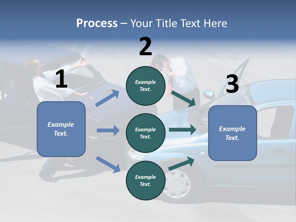 Traffic Accident - One Driver On The Mobile Phone, Second Expressing Anger PowerPoint Template