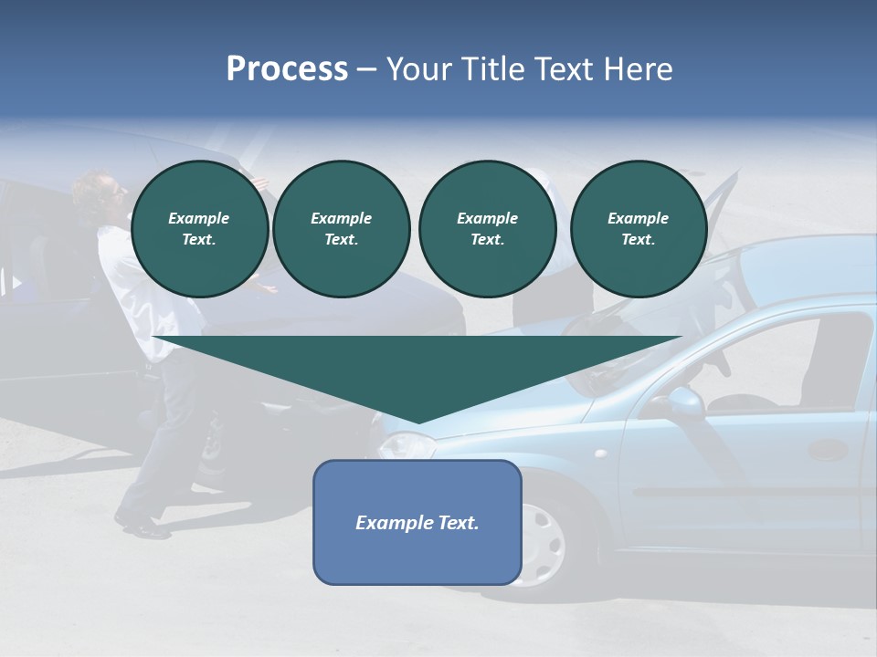 Traffic Accident - One Driver On The Mobile Phone, Second Expressing Anger PowerPoint Template