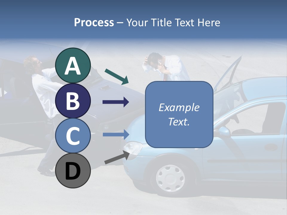 Traffic Accident - One Driver On The Mobile Phone, Second Expressing Anger PowerPoint Template