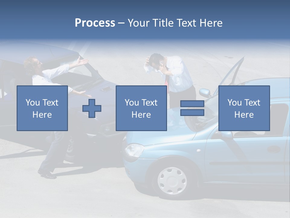 Traffic Accident - One Driver On The Mobile Phone, Second Expressing Anger PowerPoint Template