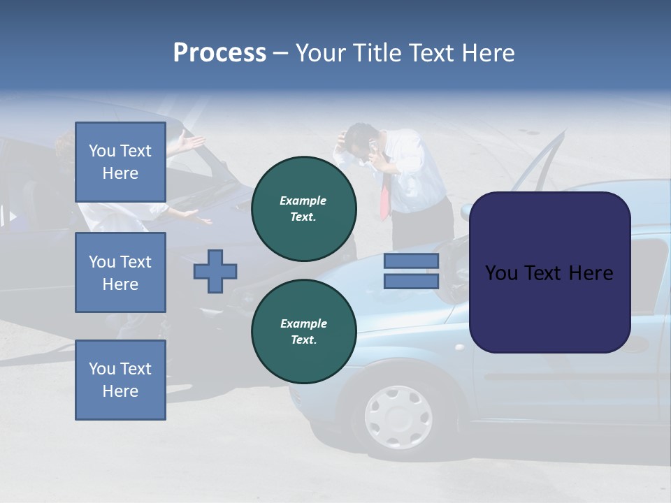Traffic Accident - One Driver On The Mobile Phone, Second Expressing Anger PowerPoint Template