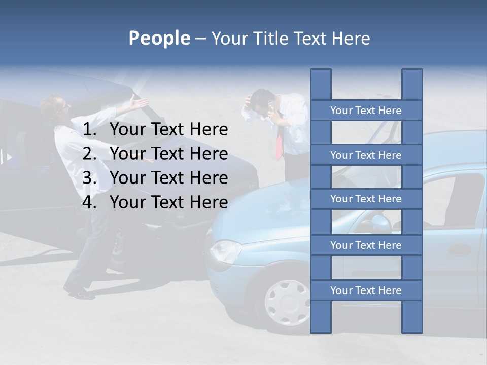 Traffic Accident - One Driver On The Mobile Phone, Second Expressing Anger PowerPoint Template