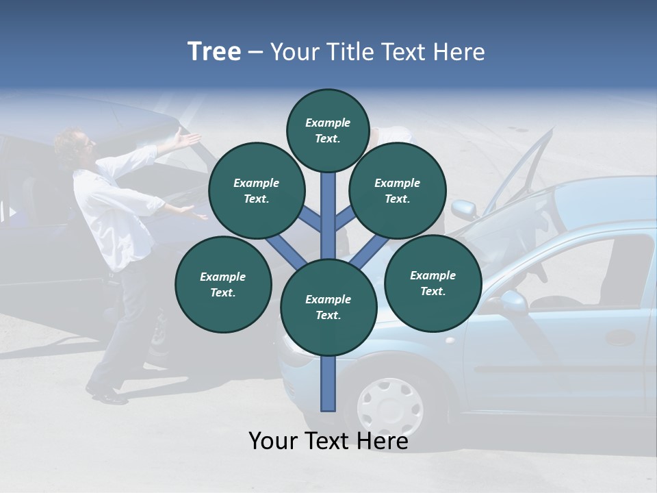 Traffic Accident - One Driver On The Mobile Phone, Second Expressing Anger PowerPoint Template