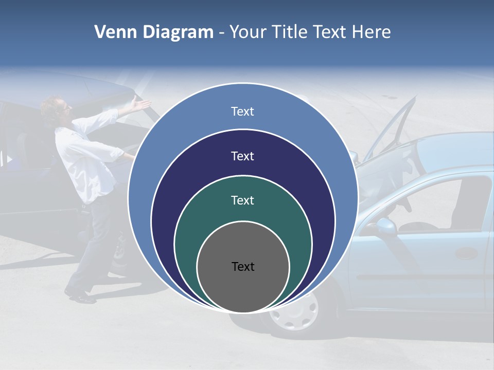 Traffic Accident - One Driver On The Mobile Phone, Second Expressing Anger PowerPoint Template