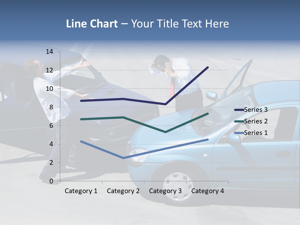Traffic Accident - One Driver On The Mobile Phone, Second Expressing Anger PowerPoint Template