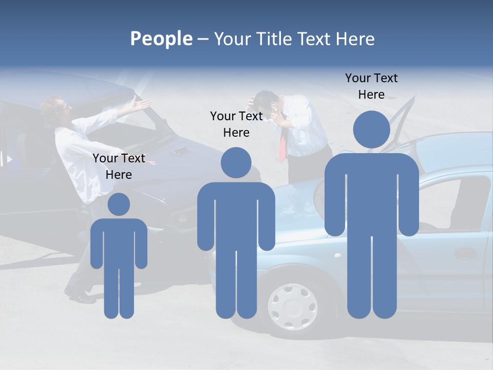 Traffic Accident - One Driver On The Mobile Phone, Second Expressing Anger PowerPoint Template