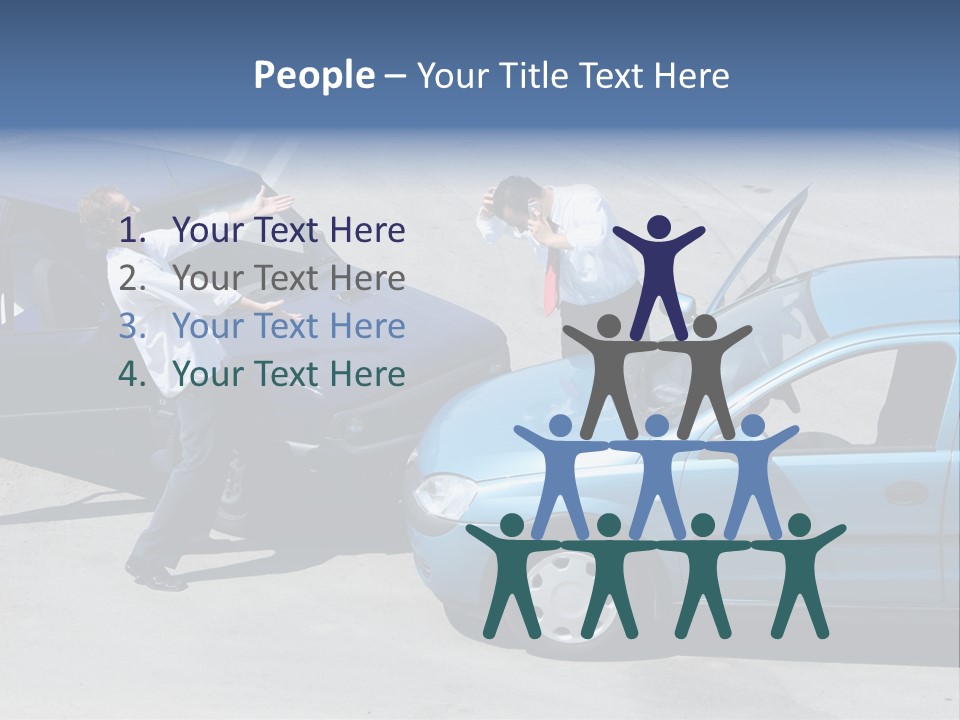 Traffic Accident - One Driver On The Mobile Phone, Second Expressing Anger PowerPoint Template