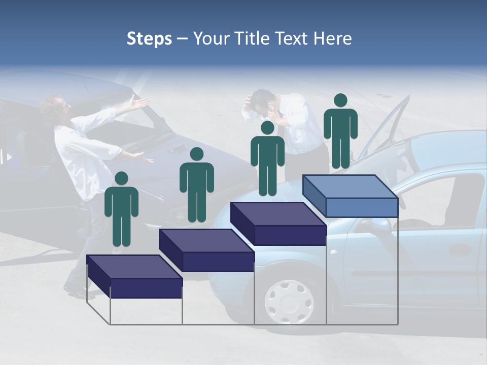 Traffic Accident - One Driver On The Mobile Phone, Second Expressing Anger PowerPoint Template