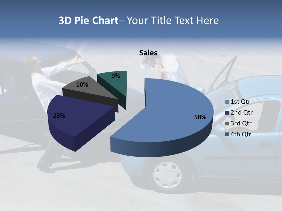Traffic Accident - One Driver On The Mobile Phone, Second Expressing Anger PowerPoint Template