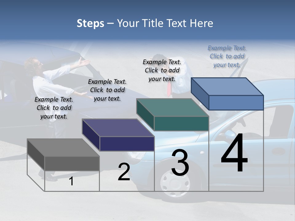 Traffic Accident - One Driver On The Mobile Phone, Second Expressing Anger PowerPoint Template