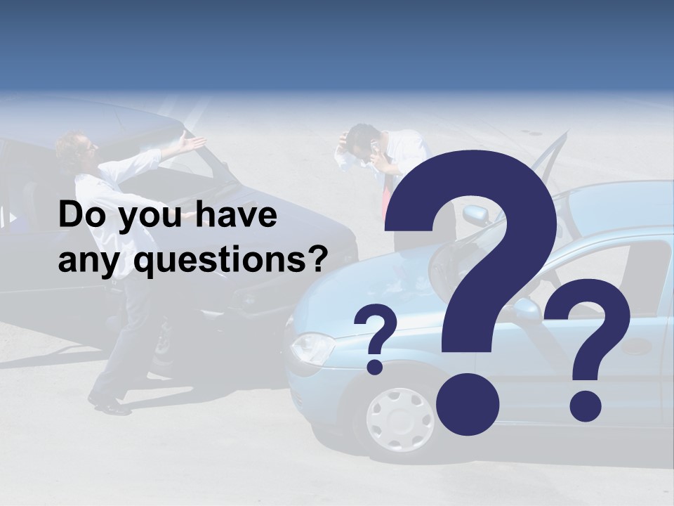 Traffic Accident - One Driver On The Mobile Phone, Second Expressing Anger PowerPoint Template