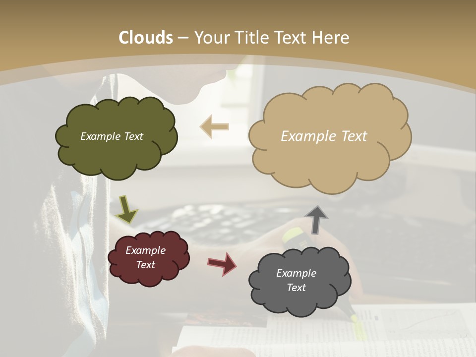 Orange Departing Flights Sign With People PowerPoint Template