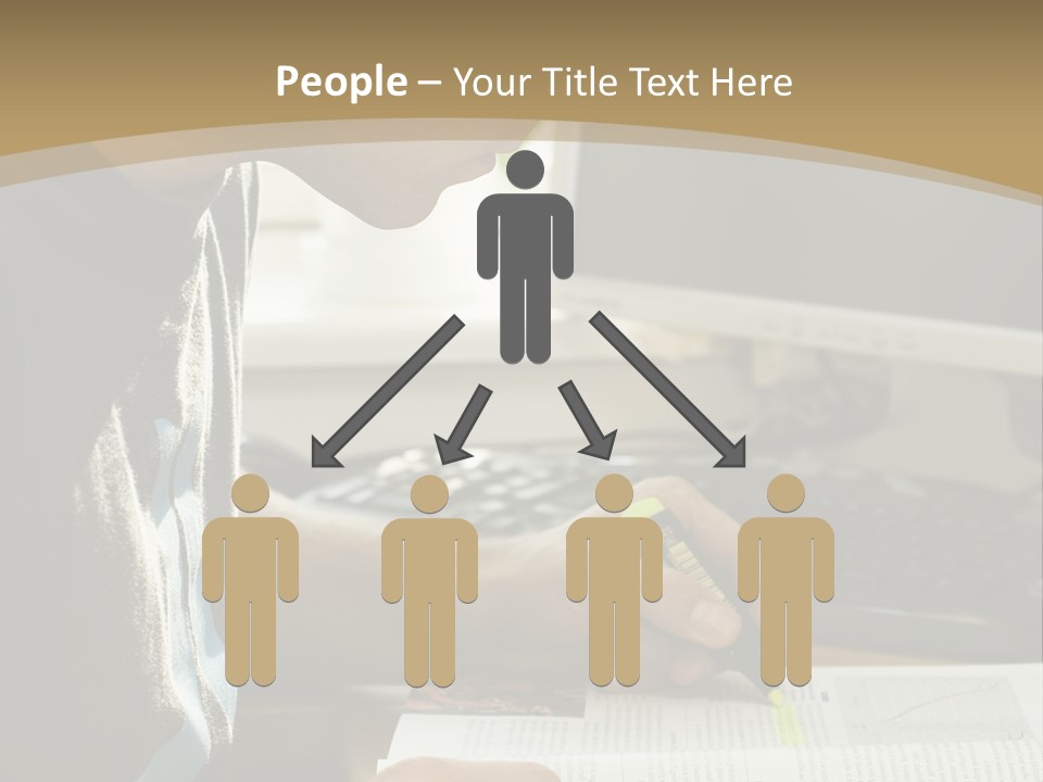 Orange Departing Flights Sign With People PowerPoint Template
