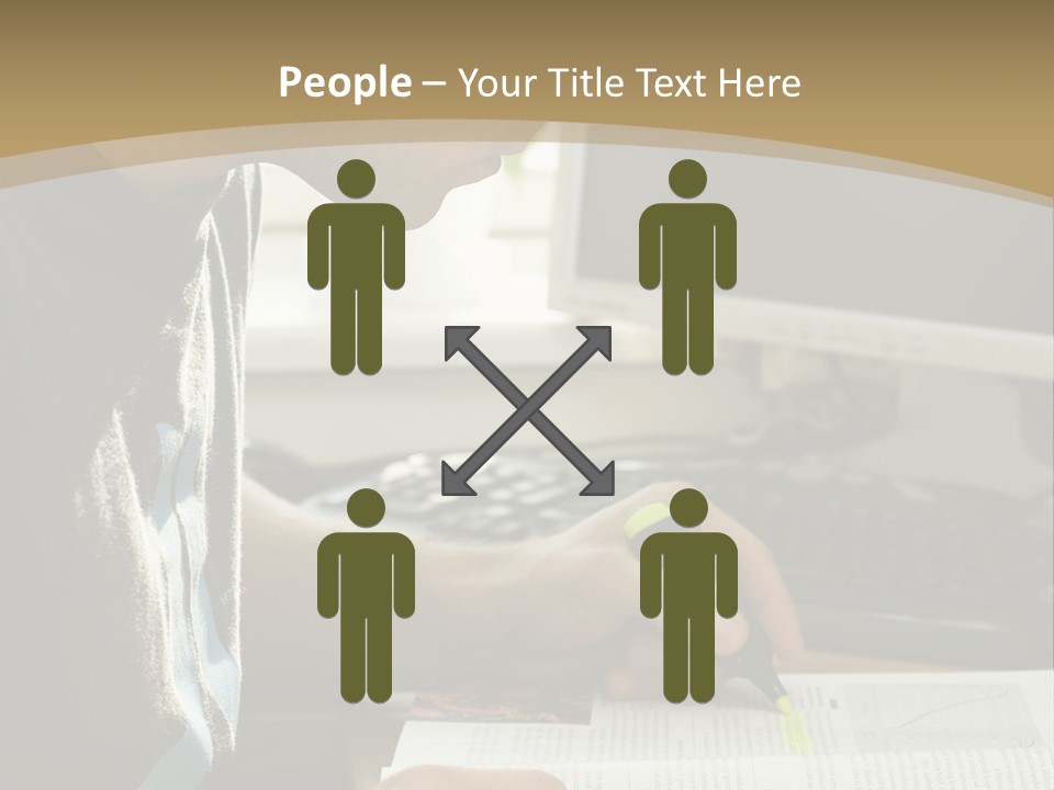 Orange Departing Flights Sign With People PowerPoint Template