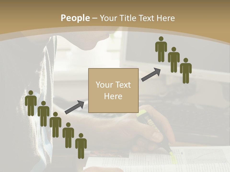 Orange Departing Flights Sign With People PowerPoint Template