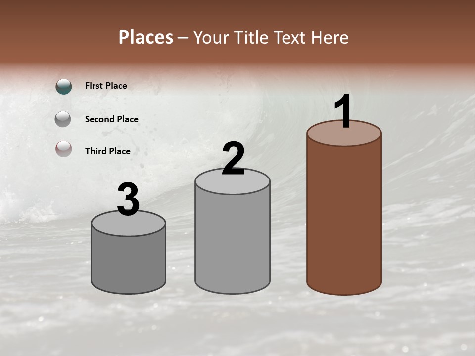 The Twirled Sea Wave Approaching On Coast PowerPoint Template