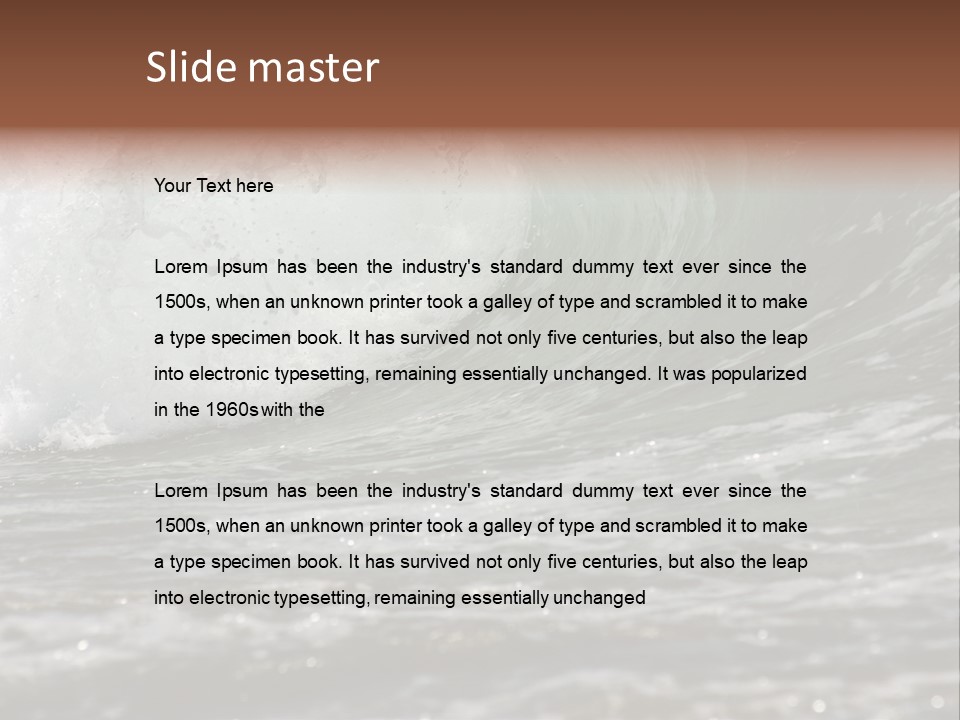 The Twirled Sea Wave Approaching On Coast PowerPoint Template