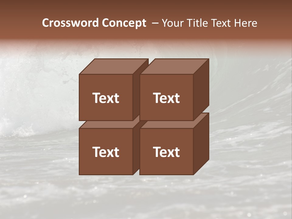 The Twirled Sea Wave Approaching On Coast PowerPoint Template