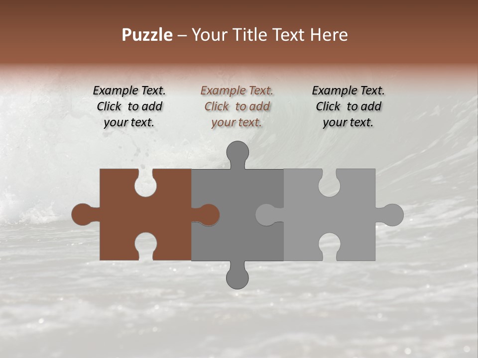 The Twirled Sea Wave Approaching On Coast PowerPoint Template