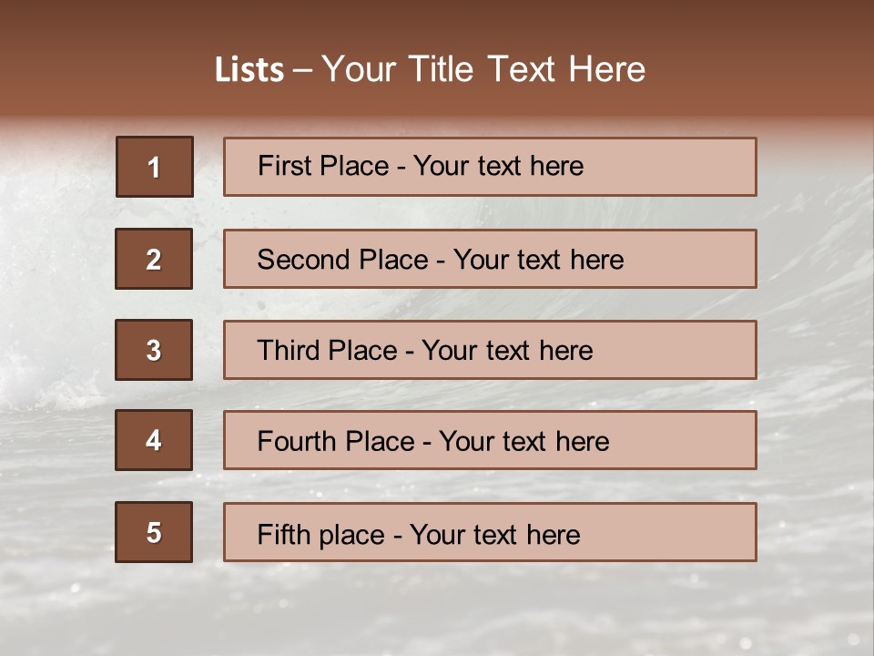 The Twirled Sea Wave Approaching On Coast PowerPoint Template